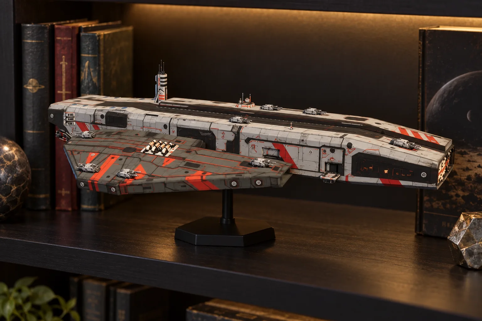 A Carrier model on a desk